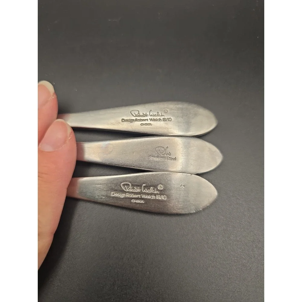 Set Of 3 Salad Forks Robert Welch MERIDIAN SATIN Stainless Steel Flatware 7 1/4